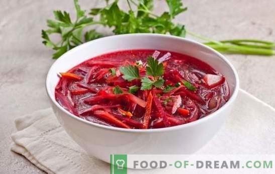 Como cozinhar borscht magra: com cogumelos, feijão, espadilha, kvass. Receitas de borscht magra - tome nota!