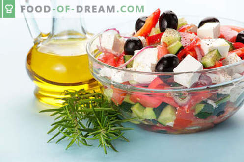 Saladas com azeite - uma seleção das melhores receitas. Como preparar corretamente e deliciosamente saladas com azeite de oliva.