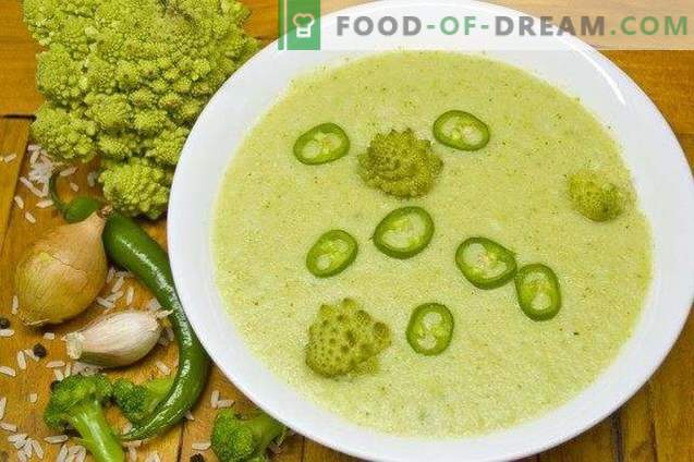 Brócolis Quaresma e sopa de creme romanesco