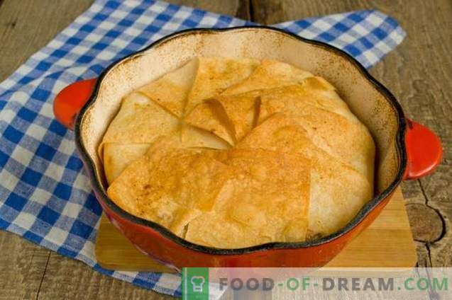 Shakh-pilaf no pão pita - consumindo para o feriado