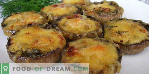 Dez melhores receitas de champignons recheados assados ​​no forno