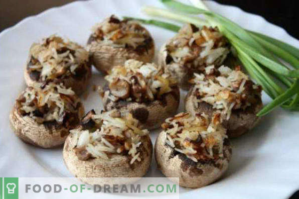 Dez melhores receitas de champignons recheados assados ​​no forno