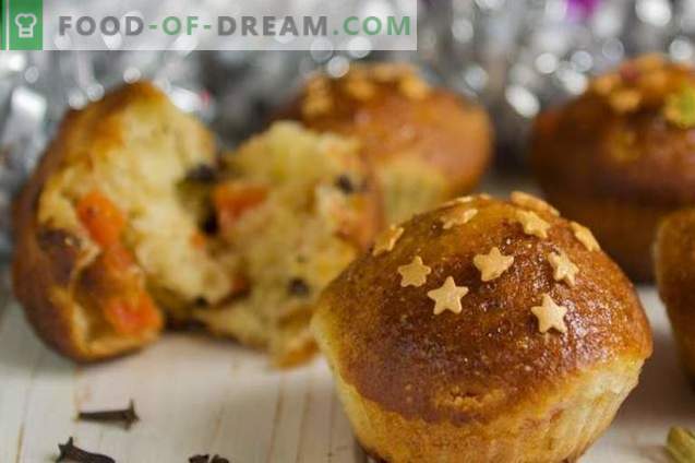 Muffins de Queijo Cottage com Cardamomo e Fruta Cristalizada