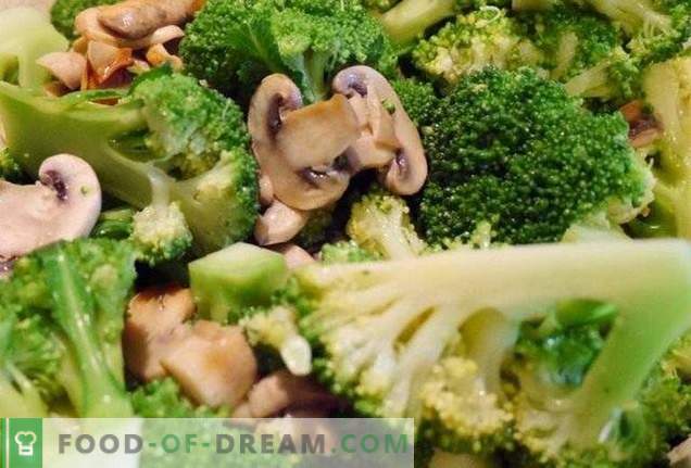 Brócolis com cogumelos