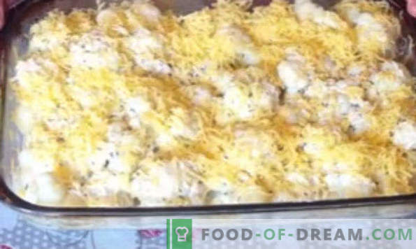 Caçarola de couve-flor no forno, receitas com queijo, ovo, frango, carne picada, abobrinha
