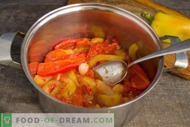 Ensopado de abobrinha com tomate e pimentão