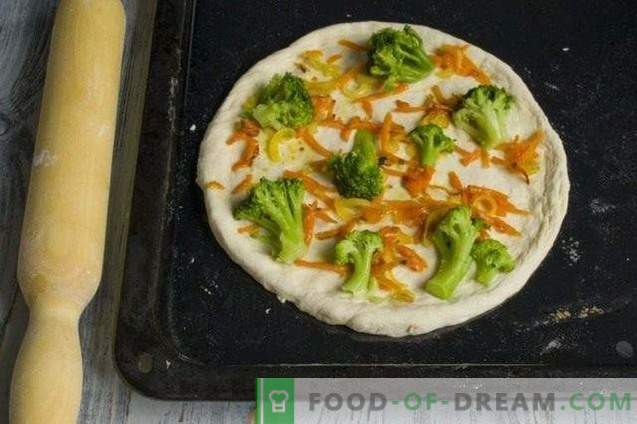 Pizza magra com brócolis e tofu