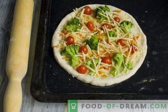Pizza magra com brócolis e tofu