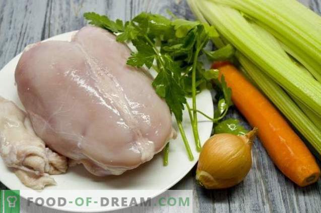 Sopa de peito de frango com abobrinha e açafrão