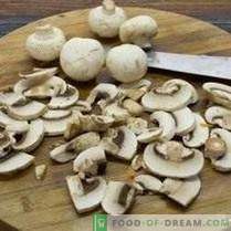 Patê de fígado de vaca com cogumelos e legumes no forno