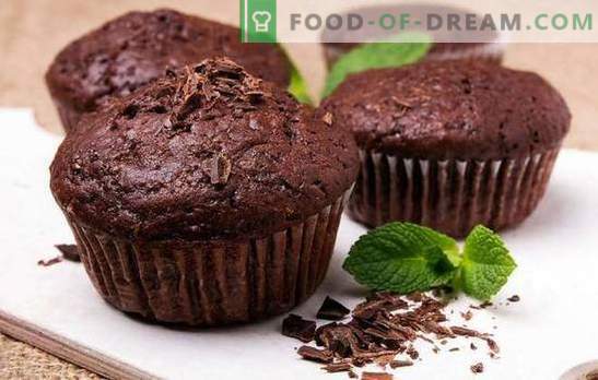 Muffins de chocolate - eles são tão sedutores! Receitas para muffins de chocolate com recheios líquidos, cerejas, bananas