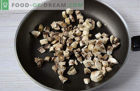 Salada de batata com cogumelos - um prato completo para um almoço ou jantar de verão. Receita passo-a-passo de salada de batata com cogumelos