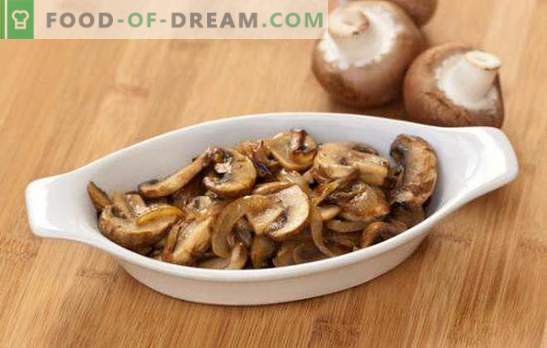 Cogumelos fritos com cebolas - simples e saboroso, rápido e lindo! Uma seleção de receitas populares de cogumelos fritos com cebolas
