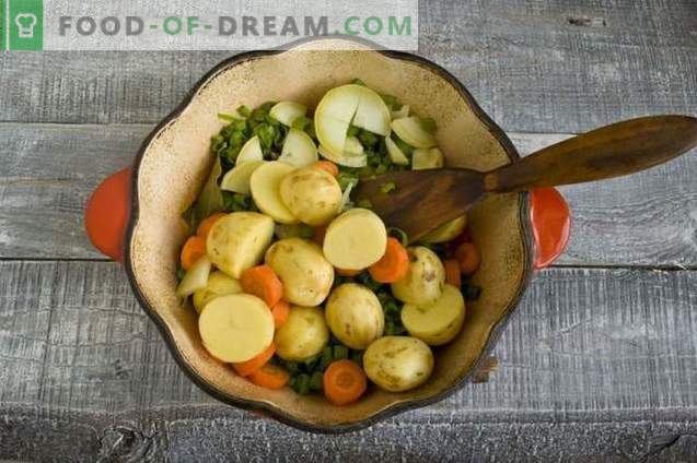 Sopa de goulash de frango com batatas e cebolas verdes