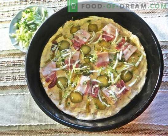 Pizza no forno: uma receita com fotos. Massa italiana, recheio apetitoso - pizza caseira no forno: passo a passo foto-receita
