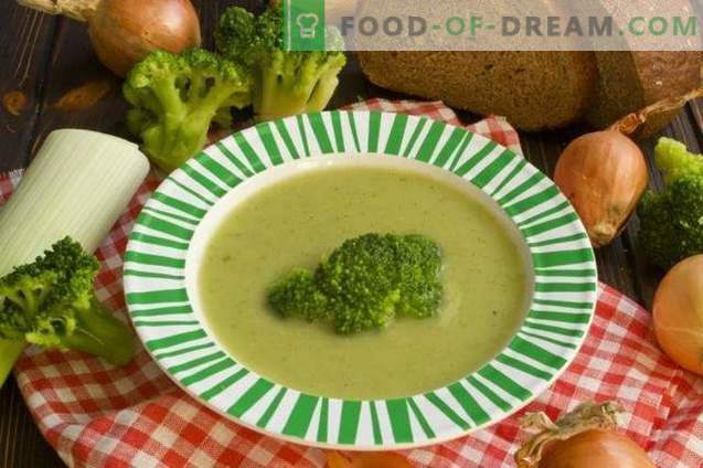 Sopa dietética com creme de brócolis