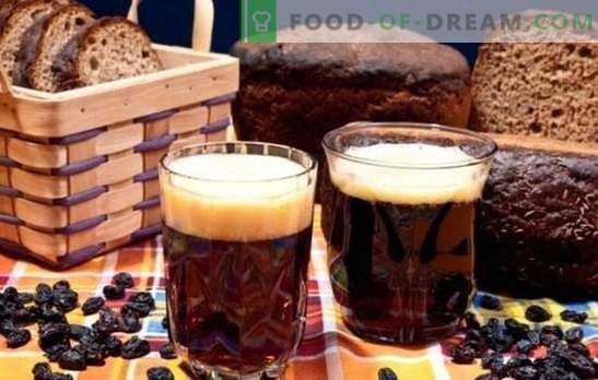 Kvass de pão preto - escuro, saudável, refrescante! Receita de kvass em pão preto sem fermento