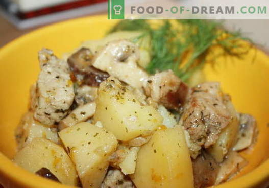 Batata cozida com frango - as melhores receitas. Como corretamente e saboroso cozinhar guisado de batatas com frango.