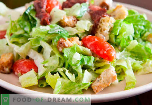 Salada Caesar com salmão - as receitas certas. Rápido e saboroso culinária Caesar salada com salmão.