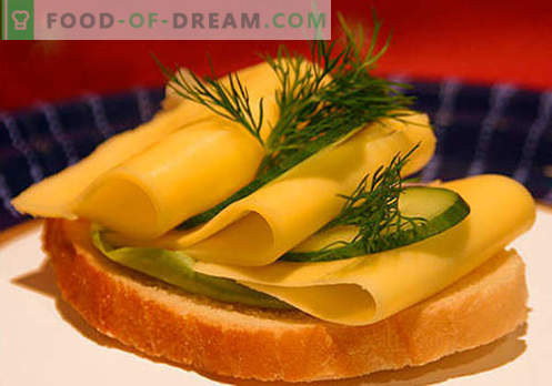 Sanduíches de queijo são as melhores receitas. Como preparar rapidamente e saborosos sanduíches com queijo.