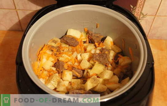 Batata cozida com carne no fogão lento: descanse! Receitas de batatas cozidas com carne em um fogão lento: simples e complexo