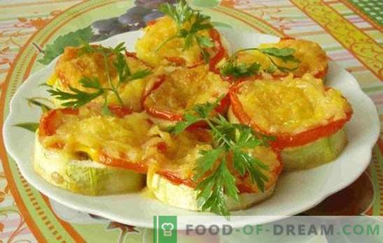 Receitas rápidas de pratos de legumes para o forno: abobrinha com tomates e não só! Idéias de receita rápida para abobrinha e tomate no forno