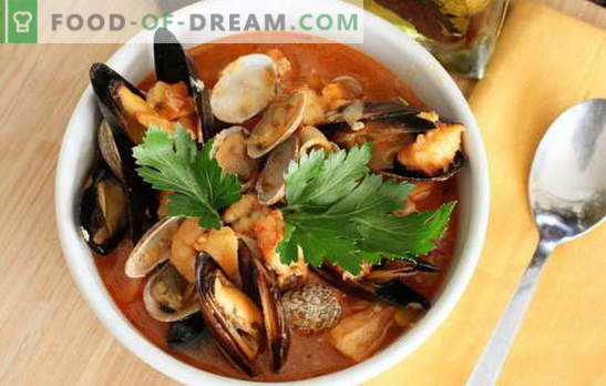 Sopa de frutos do mar: mexilhões, camarões, lulas, polvos. Receitas para cozinhar sopa com frutos do mar para todos os gostos