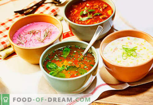 Студени супи - доказани рецепти. Как да готвя вкусни студени супи с наденица или херинга