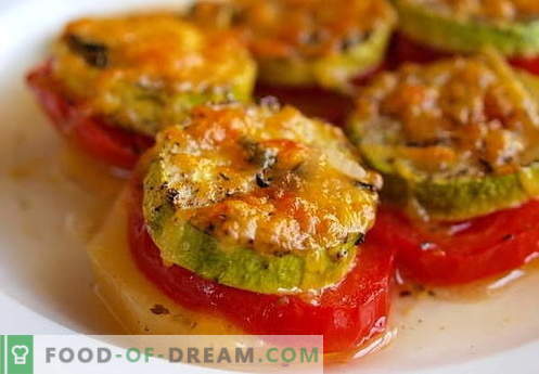 Squash com tomates - as melhores receitas. Como corretamente e saborosa abobrinha cozida com tomates.