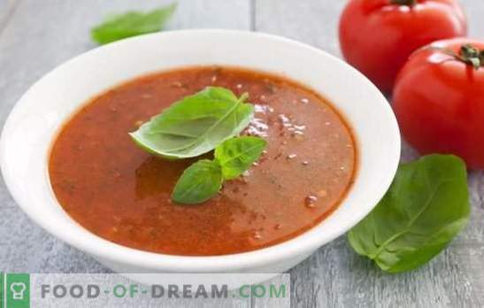A sopa de purê de tomate é um prato saudável para verões quentes e invernos frios. As melhores opções para sopa de purê de tomate quente e frio