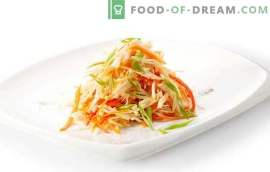 Salada com cenoura coreana e pimentão é um jogo de cores! Receita para saladas com cenouras e pimentas coreanas: carne, cogumelo