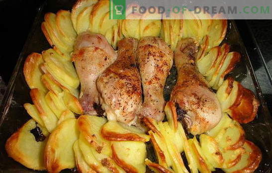 Pernas de frango com batatas no forno - um jantar maravilhoso! Receitas para pernas de frango com batatas no forno: 7 variantes de um prato