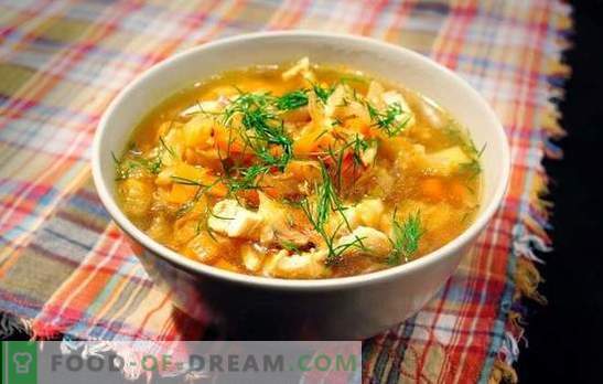 Sopa de chucrute com carne de porco é um prato russo para todos os tempos. Receita de repolho de receitas de chucrute com carne de porco, cogumelos, feijão, milheto
