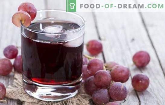 Suco de uva para o inverno em casa: como fazer corretamente? As melhores receitas de suco de uva para o inverno da panela ou espremedor