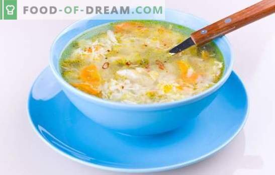 Sopa de frango com arroz - use em cada colher. Receitas de canja de galinha com arroz: dieta, crianças, vitamina, todos os dias