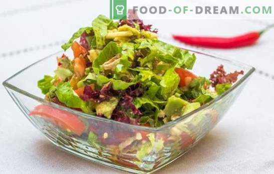 Saladas rápidas e rápidas: deliciosas opções. Receitas refinadas e saladas rápidas - com pressa para as férias e vida cotidiana