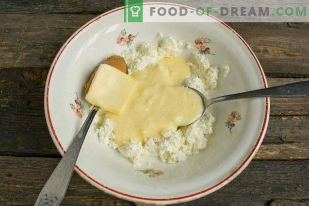 Queijo cottage de Páscoa com leite condensado e manteiga de amendoim