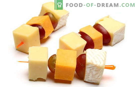 Canapés com queijo - um lanche impecável para qualquer celebração. As melhores receitas para canapés com queijo: simples e incomum