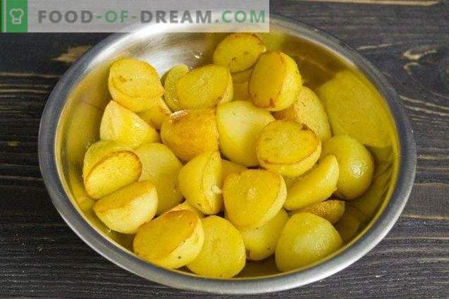 Batatas jovens fritas em temperos indianos