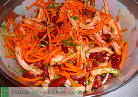 Salada de cenoura coreana com feijão - as melhores receitas. Como fazer uma salada cozida adequada e saborosa com cenouras e feijões coreanos
