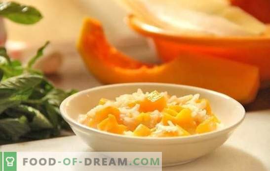 Café da manhã rápido e saudável - arroz com abóbora em um fogão lento. Humor laranja: mingau de abóbora não aborrecido com arroz em um fogão lento