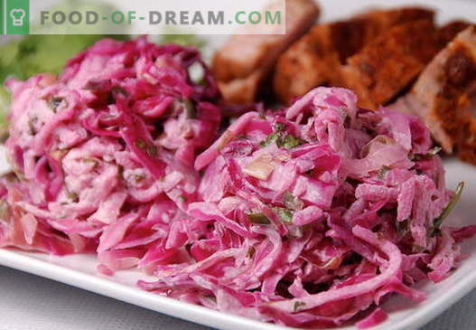 Salada de repolho roxo - as melhores receitas. Como propriamente e saboroso preparar uma salada de repolho vermelho.