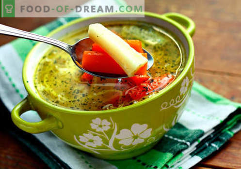 Sopa de caldo de legumes - as melhores receitas. Como corretamente e saboroso cozinhar sopa em caldo de legumes.