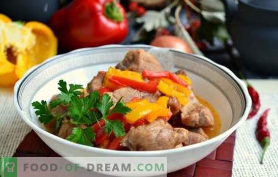 Carne de porco com pimenta búlgara: receitas e detalhes culinários. Como cozinhar carne de porco saborosa com pimentão