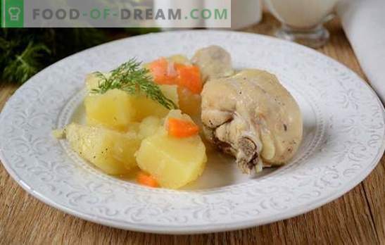 Como preparar batatas com frango em um fogão lento: um ótimo jantar em meia hora! Receita fotográfica passo a passo de ensopado de frango com batatas em um fogão lento