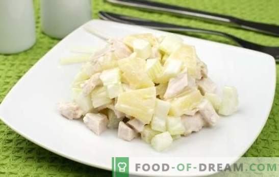 Salada com abacaxi e peito de frango é um exótico familiar. Receitas para cozinhar salada com abacaxi e peito de frango
