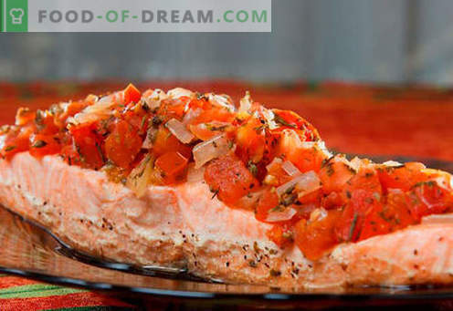 Salmão assado no forno - as melhores receitas. Como corretamente e saboroso cozinhar salmão, assado no forno.