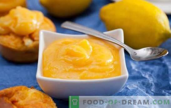 Lemon Kurd - incrível creme cítrico. Receitas ideais aromatizadas de limão curdo no café da manhã, panificação, sobremesas