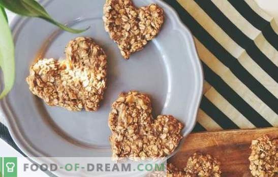 Biscoitos de aveia de aveia em flocos: uma sobremesa saudável. Variantes de biscoitos de aveia com aveia em flocos com gengibre, banana, mel e frutos secos