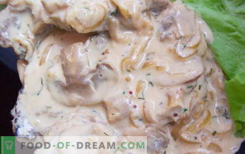 Molho de creme com cogumelos - as melhores receitas. Como corretamente e saboroso molho cremoso cozido com cogumelos.
